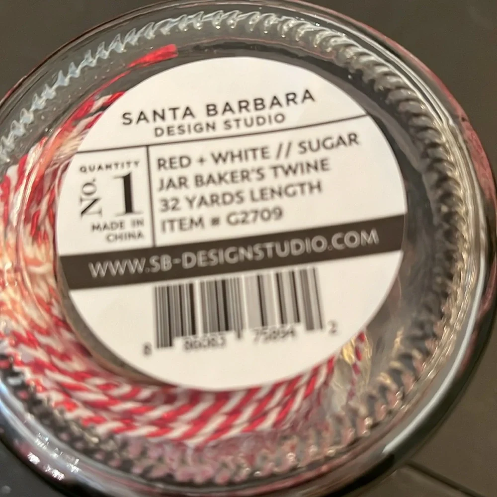 Sugar Jar Bakers Twine - Red + White/NWT